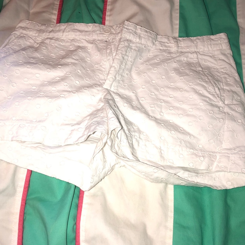 White print shorts